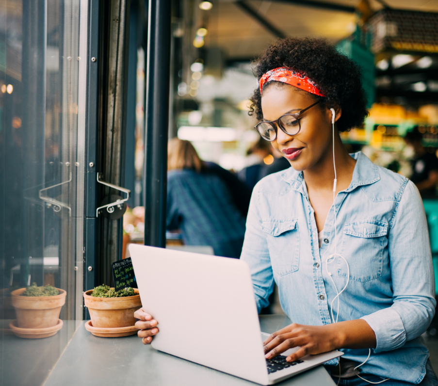 Girl working on her laptop