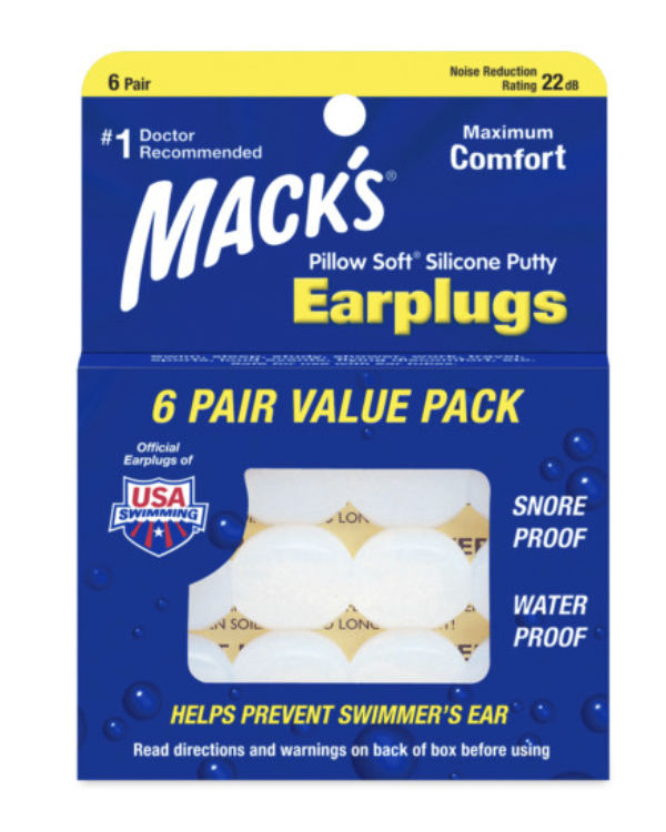 Mack's Pillowsoft Silicone Earplugs (6 pair with case)