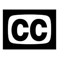 Closed captioning symbol showing the letters 'CC' inside a rounded rectangle.