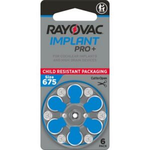 Rayovac Implant Pro+ Cochlear - Size 675 (10 cards of 6 batteries)